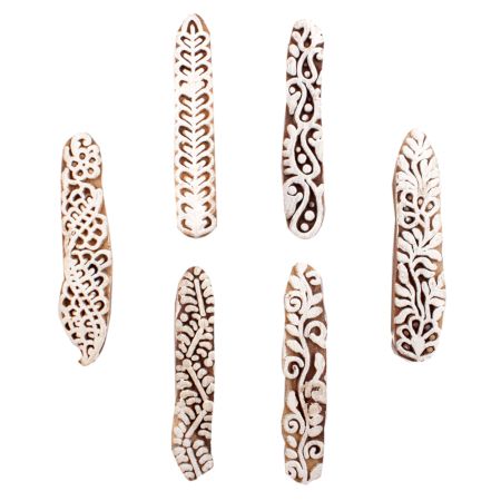 Set of 6 Piece New Mix Wooden Printing Block